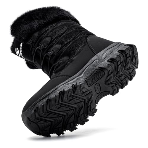 Image of HOBIBEAR Kids Winter Snow Boots Waterproof Outdoor Warm Faux Fur Lined Shoes
