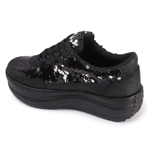 Image of Vendoz Women Casual High Heel Sneakers I Cushioned Insole I All Day Comfortable I Lightweight and Stylish Shoes for Girls CNV4026