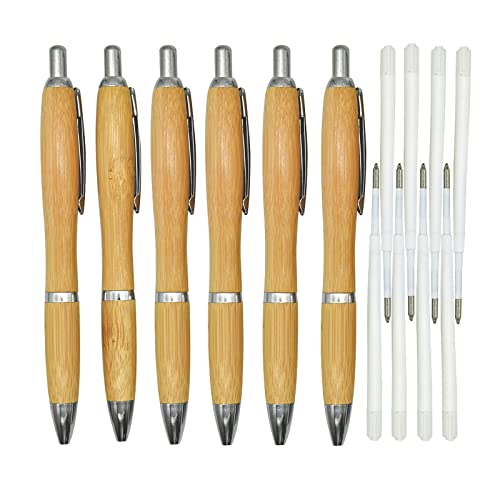Lopenle 10Pcs Bamboo Pens Bamboo Reed Pens 1.0Mm With 12Pcs Replaceable Refills Black Ink Ballpoint Pens For School Office Home Stationery Store Christmas Party Birthday #TOP5