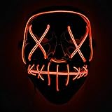  Immoch Halloween LED Máscaras Adultos LED Mask para la Fiesta de Disfraces, la Navidad, Cosplay Grimace Festival Party Show