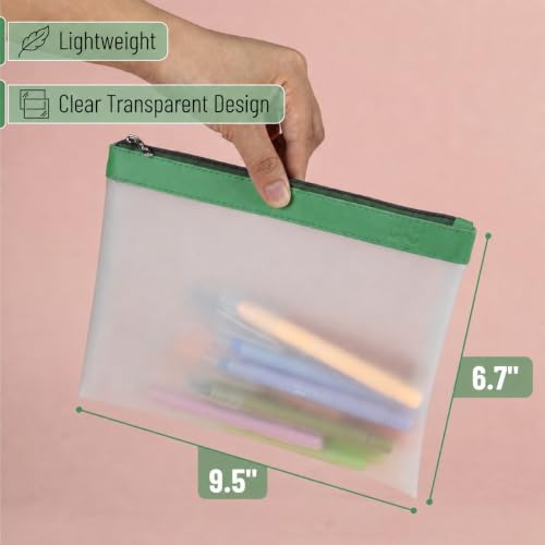 Image of Mr. Pen- Clear Pencil Pouch, 9 inch x 6.88 inch, 3 Pack, Durable TPU Material | Large Water-Resistant Pencil Bags with Smooth Zipper, Multipurpose Clear Pouch for Stationery, School, Office