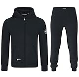 trainingsanzug herren baumwolle xl MOOSELINE Herren Jogginganzug, Trainingsanzug, Sportanzug, Freizeitanzug, Schwarz Classic, XL