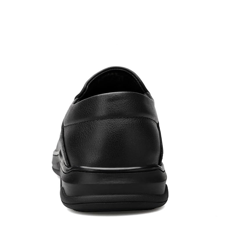 Men's Loafers Solid Color Leather Round Toe Loafer Shoes Slip Resistant Flexible Comfortable Walking Slip-on4