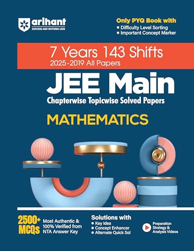 Image of Arihant JEE Main 7 Year Chapterwise Topicwise Solved Papers For Physics, Chemistry and Maths With 2500+ MCQs | All 143 Shifts Covered |100% NTA Answer Key Verified For Exam 2025-26