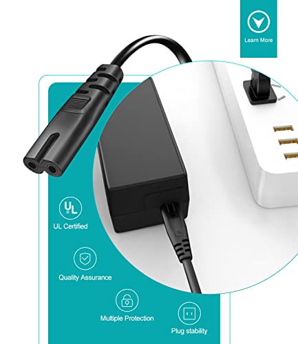 10 Ft Ac Power Cord For Samsung Lg Tcl Roku Insignia Toshiba Hisense Led Lcd Tv Smart Monitor, Xbox One-S X, Ps5 Ps4 Slim Console, 2 Prong 2 Slot Wall Cable #TOP3