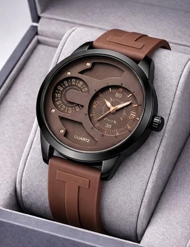Image of CERO Men's Quartz Watch | Prime Collection Dual Dial | Silicone Strap | Analogue | Sporty Style
