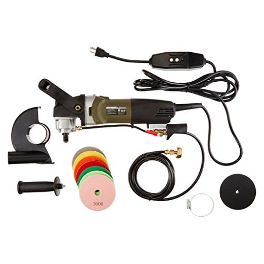 Hardin HWVPOLSET Variable Speed Polisher 4 Inch Granite Marble Wet Polishing Kit with Diamond Pads