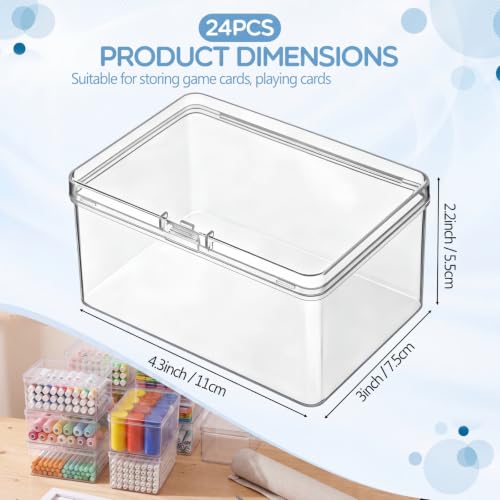 Image of SATINIOR 24 Pcs Small Clear Plastic Container Box, 4.3x3x2.2in