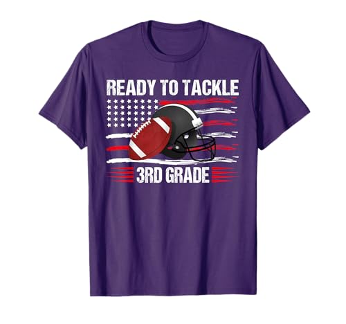 Ready To Tackle 3rd Grade First Day Of School Football Kids T-Shirt