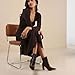 Lovee Cosee Brown Ankle Boots for Women 2025 Booties for Women Chunky Heel Square Toe Heeled Boots Comfort Leather Fall Winter Party Office Date Night Travel Casual Outfit Size 8