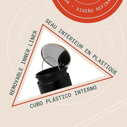 Caneca de Basura Redonda 1.3 Galones con Tapa Soft-Close miniatura 6