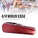 4/4 Full Size Violin Case Super Light Portable Violin Bag Carbon Fiber Hardshell with Password Lock Red