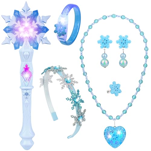 Varita Magica Luminosa Niñas, Collar Pulseras Luminosas LED de