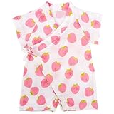 PAUBOLI Kimono Robe Newborn Cotton Yarn Robe Baby Romper Infant Japanese Pajamas… (US, Age, 3 Months, 6 Months, Strawberry)