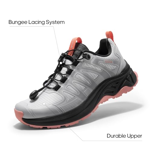 Image of NORTIV 8 Women's Quick Laces Hiking Shoes Lightweight Walking Outdoors Trekking Trails Camping Casual Sneakers