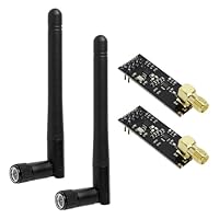 2 Stück NRF24L01+ PA + LNA Wireless Transceiver RF Modul, NRF24L01 + PA + LNA mit Antenne, Wireless Transceiver Module, Funkmodul Funk-Transceiver Modul 2,4G 1100Mt, für Netzwerkanwendungen