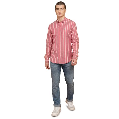 Image of Wrangler Male Red Regular Fit Shirt