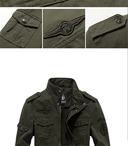 MERCIYD Veste demi-saison militaire pour homme Col montant Veste d'aviateur en coton bomber Plusieurs poches Veste militaire - Image 7