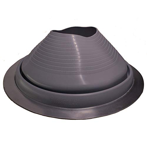 Flashers 4 Grey EPDM Round Flexible Roof Jack Pipe Boot Metal Roofing Pipe Flashing (Pipe OD 3