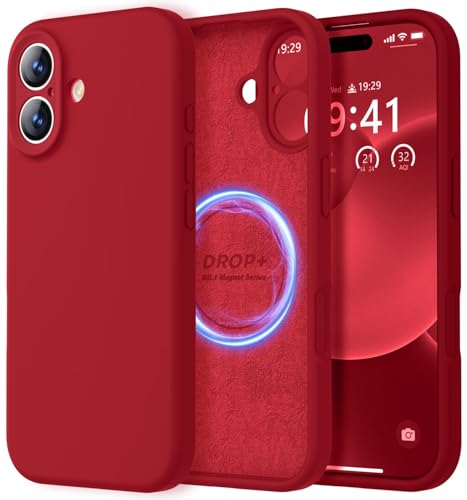Image of LOVE 3000 Designed for iPhone 17 Case, Premium Silicone [Compatible with Magsafe][Soft Anti-Scratch Microfiber Lining] Shockproof Protective Phone Case for Men Women 6.3 inch, Red