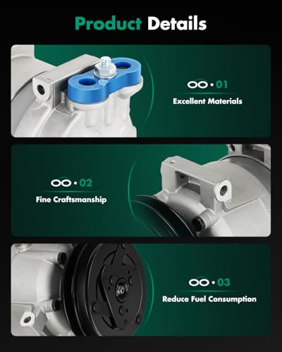 Image of SCITOO AC Compressor for Daewoo for Lanos 1.5L 1999-2002 | Fast Cooling, Ultra Low Noise (≤72 dB)Air Conditioner Compressor with Clutch, Easy Installation, 96394569 96460070