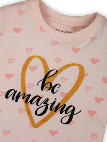 Image of Gini & Jony Girls Printed Cotton Round Neck Half Sleeve Knits Top
