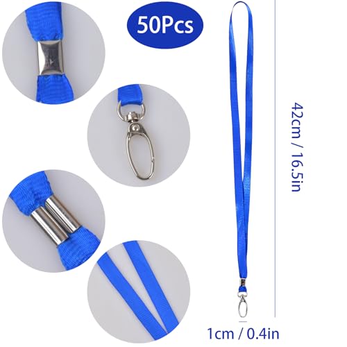 50 Stück Schlüsselbänder, Umhängebänder Hals, Abzeichen Lanyards mit Drehbarem Metallclip, Nackenband Schlüsselband für Student Besucher, Bulk Lanyards für Abzeichen ID-Karten Schlüssel (Orange)