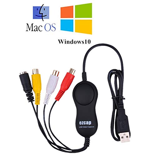 Tanouve USB Video Grabber - Scheda Acquisizione Video Convertitore VHS in Dvd per Mac OS 10.12 & Windows 10