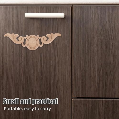 Apliques de madera tallada PRETYZOOM de 33x10 cm beige para muebles elegantes 6