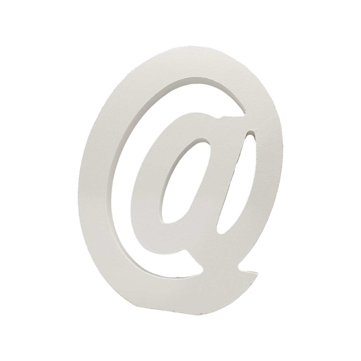 6 Inch White Decorative Wooden Letters and Numbers (@)