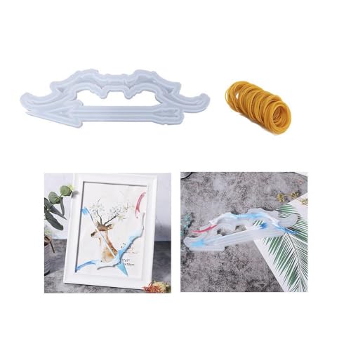 GIVBRO Molde de resina de silicona con arco y flecha, moldes de resina epoxi con 10 bandas de goma para hacer manualidades de fundición de resina