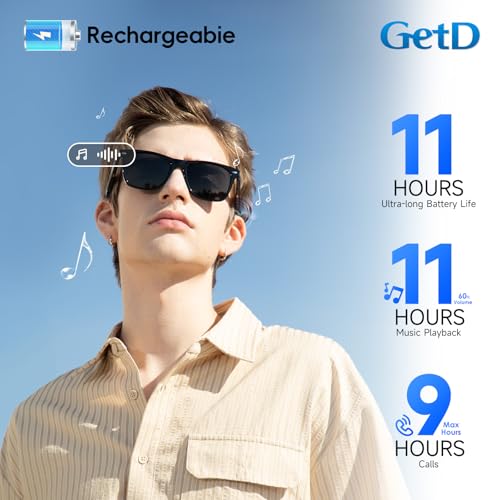 KI-Brille für Männer & Frauen, Smart Glasses Powered by ChatGPT, AI Echtzeit-Übersetzung mit 145 Sprachen, 11H Musikwiedergabe, Bluetooth Sonnenbrille mit polarisierter Linse, UV-Schutz für den – Bild 6