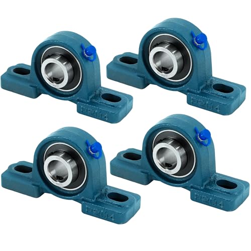 Image of CHR 4 Pack UCP204-12 Pillow Block Bearings | Mounted Pillow Block Bearings - Chrome Steel with 3 /4 inch Bore | ISO 9001-2015 Certified
