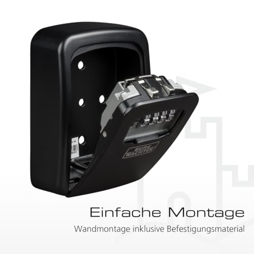 Burg-Wächter Schlüsseltresor mit 4-stelligem Zahlencode für außen und innen, Sicher, Wandmontage, Key Safe 30 SB, Schwarz