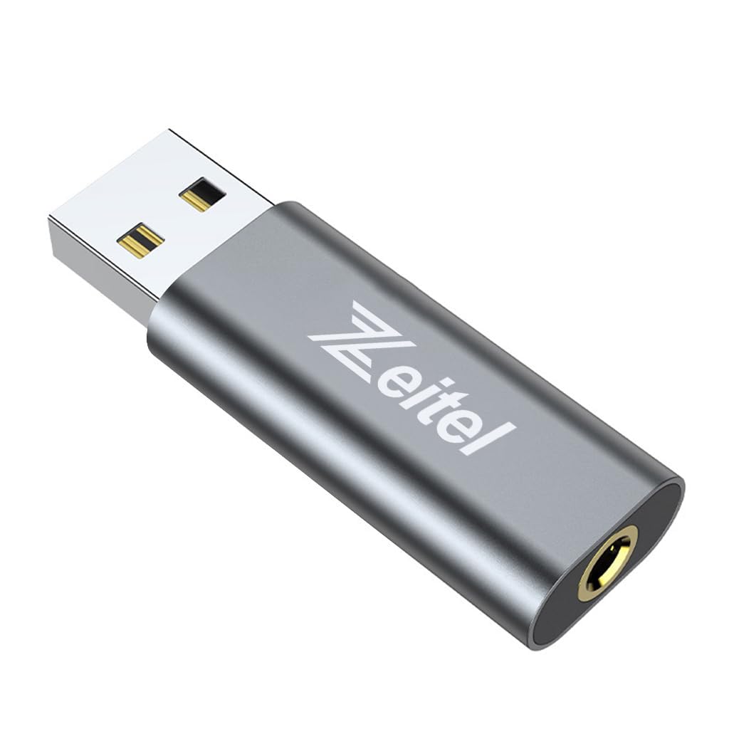 Zeitel® USB Sound Card USB to 3.5mm Jack Audio Adapter USB External Stereo Sound Adapter Splitter Converter for Windows and Mac, Linux, Compatible with PS4, Headset (V Silver) (B0CQRBK7XX) Amazon Price History, Amazon Price Tracker
