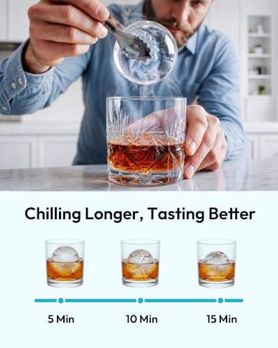 Image of EUHOMY 2.4 inch Clear Ice Ball Maker Countertop, 2Pcs in 60Mins, 48Pcs /Day, Timer, Self-Cleaning Round Ice Cube Maker with Crystal Clear Ice, Sphere Ice Maker Machine for Whiskey & Bourbon
