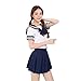 Lovely Japan School Uniform Students Uniform Set Sailor Suit Cosplay Costumes (Navy, L)