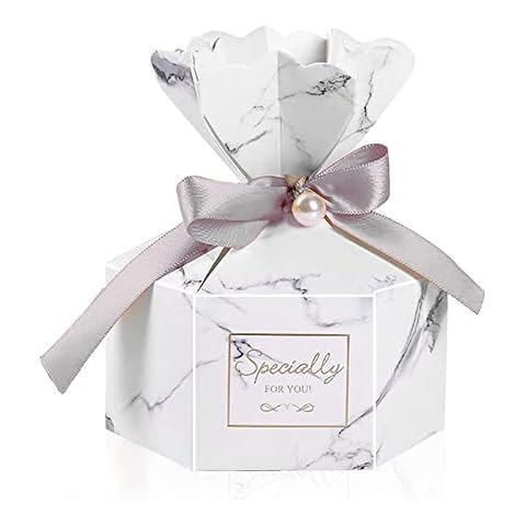 Süßigkeiten Schachtel Hochzeit, 50Pcs Geschenkbox Gastgeschenk, Schokolade Karton Cover