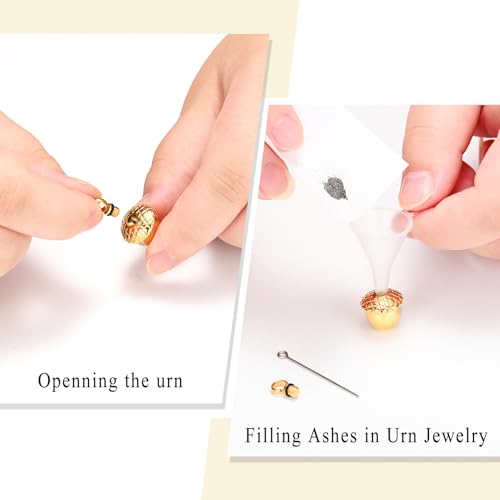 Oinsi Little Acorn Cremation Pendant Ashes Urn Necklace for Cremation - Stainless Steel4