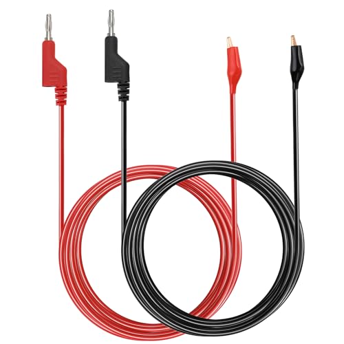 Image of Sumnacon Multimeter Test Lead Set of 2 6.6Ft /2M Stackable Banana Plug to Alligator Clips Test Cable Kit with Protective,Soft Silicone Flexible Electrical Test Wire Leads for Electrical Testing 500V /5A