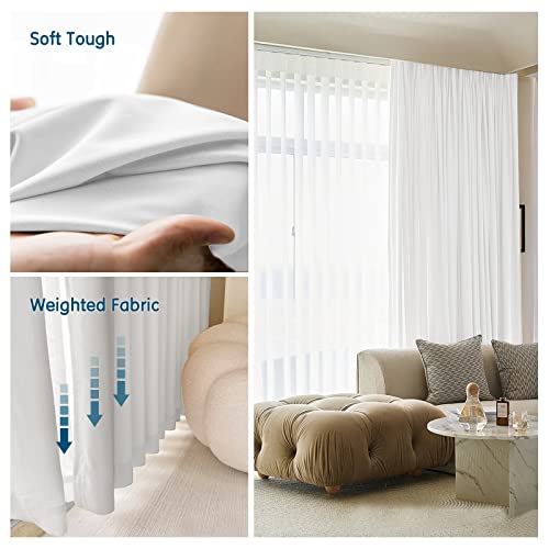 Letau Pinch Pleated Room Darkening Velvet Curtains 63 Inches Long, Luxury Thermal Window Curtains Panels Drapes, 42" W X 63" L, Set Of 2, Off White #TOP2
