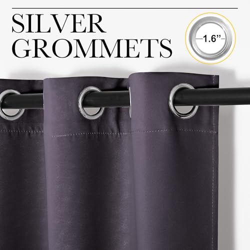 Image of NICETOWN Greyish Purple Blackout Curtains 84 inches Length for Living Room, 2 Panels, 42 inch Wide, Thermal Insulated Long Drapes for Large Window