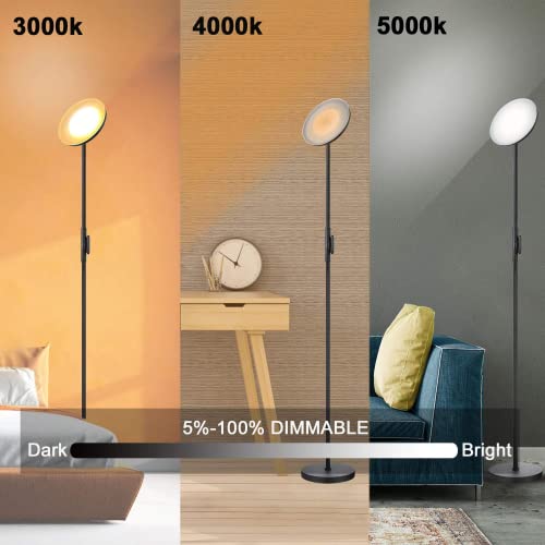 Joofo CLIPPER0722-54 Floor Lamp,30W/2400Lm Sky Led Modern Torchiere 3 Color Temperatures Super Bright-Tall Standing Pole Light With Remote & Touch Control For Living Room,Bed Room,Office thumb #5