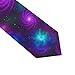 Supdreamc Mens Fashionable Green Purple Blue Clouds Galaxy Art Necktie - Easy to Tie Skinny Paisley Necktie for Wedding Holiday, Suit Outfit