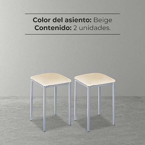 Tabourets de cuisine tapissés ASTIMESA structure rigide aluminium - 8