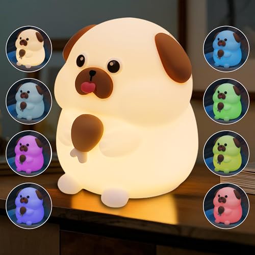 Greedy Dog Night Light for Kids, 3 Levels Dimmable Doggy Nursery ...