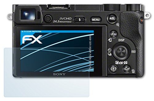 atFoliX Screen Protection Film compatible with Sony Alpha a6000 ILCE-6000 Screen Protector, ultra-clear FX Protective Film (3X)
