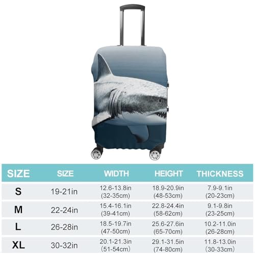 3D Shark Fish Printed Luggage Cover Protector, Fits 18-32 Inch Luggage2