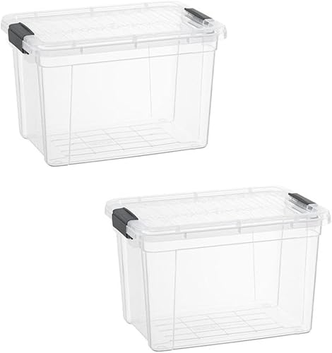 Miniatura 12 de Superio Cajas de almacenamiento transparentes con tapas, contenedores de plástico de 8.75 cuartos de galón para organizar, cajas apilables, sin BPA,