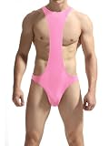 NLAND Męskie stringi V slipy stringi bielizna męska V-Strap Borat Mankini elastyczne stringi majtki, Różowy, rozmiar uniwersalny